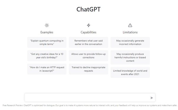 ChatGPT的操作介面